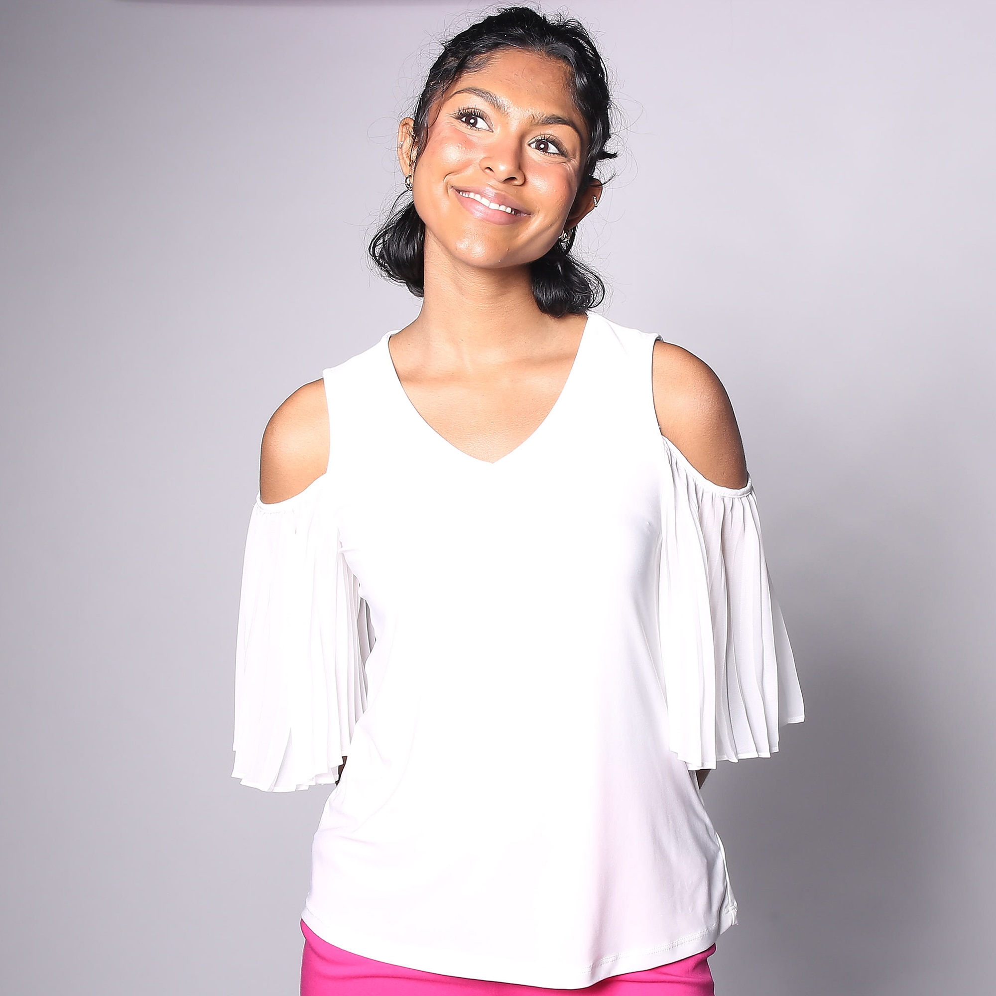 LEONARD♡トップスsize40 Nina Leonard Boatneck Jacquard Chiffon Kimono Top - TSC.ca