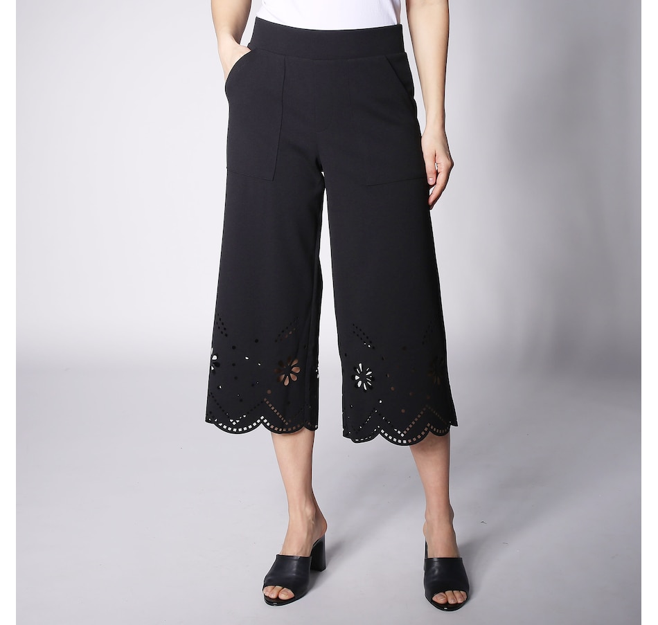 Image 247297_BLK.jpg, Product 247-297 / Price $29.33, Nina Leonard Elastic Waist Wide Leg Gaucho Pant from Nina Leonard on TSC.ca's Fashion department