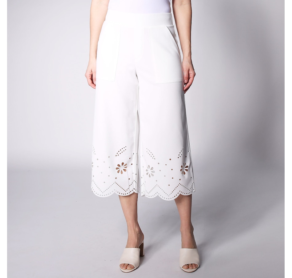 Image 247297_IVR.jpg, Product 247-297 / Price $29.33, Nina Leonard Elastic Waist Wide Leg Gaucho Pant from Nina Leonard on TSC.ca's Fashion department