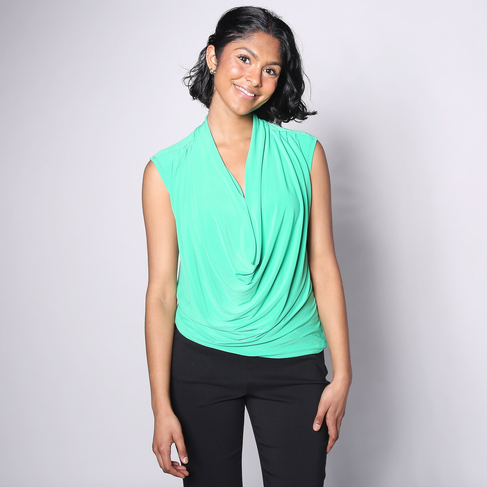 Nina Leonard Drape Neck Top - TSC.ca