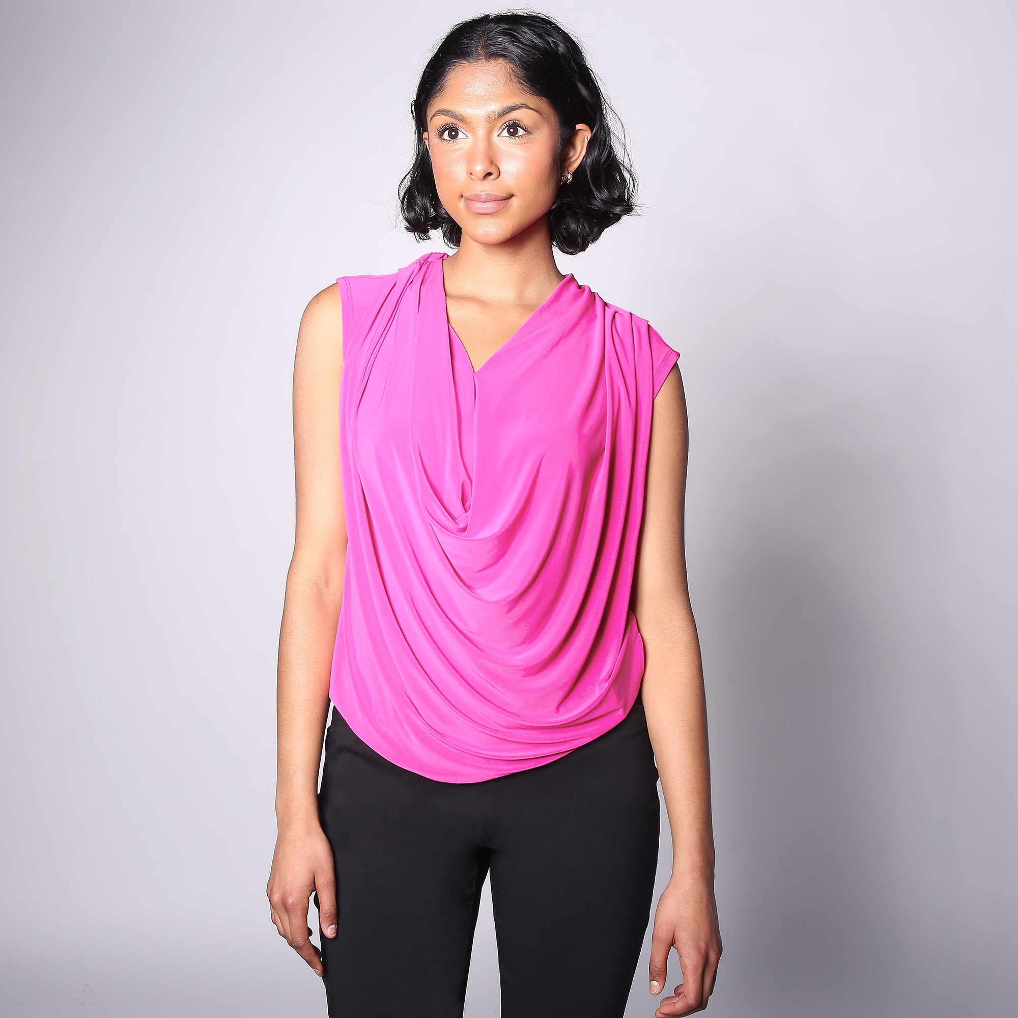 Nina Leonard Drape Neck Top - TSC.ca