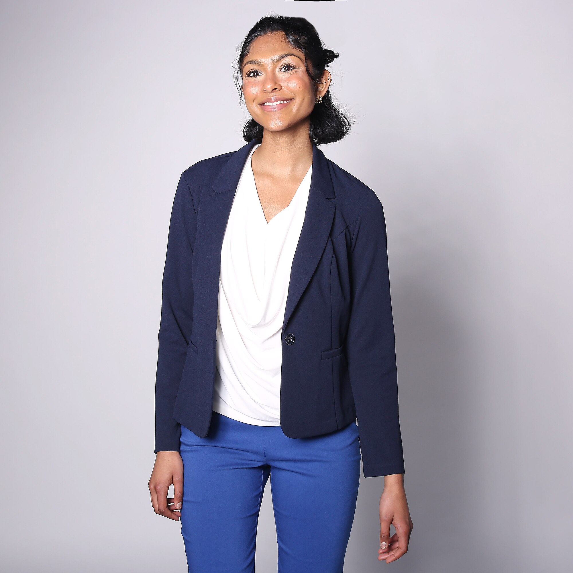 Blue blazer with white t shirt best sale