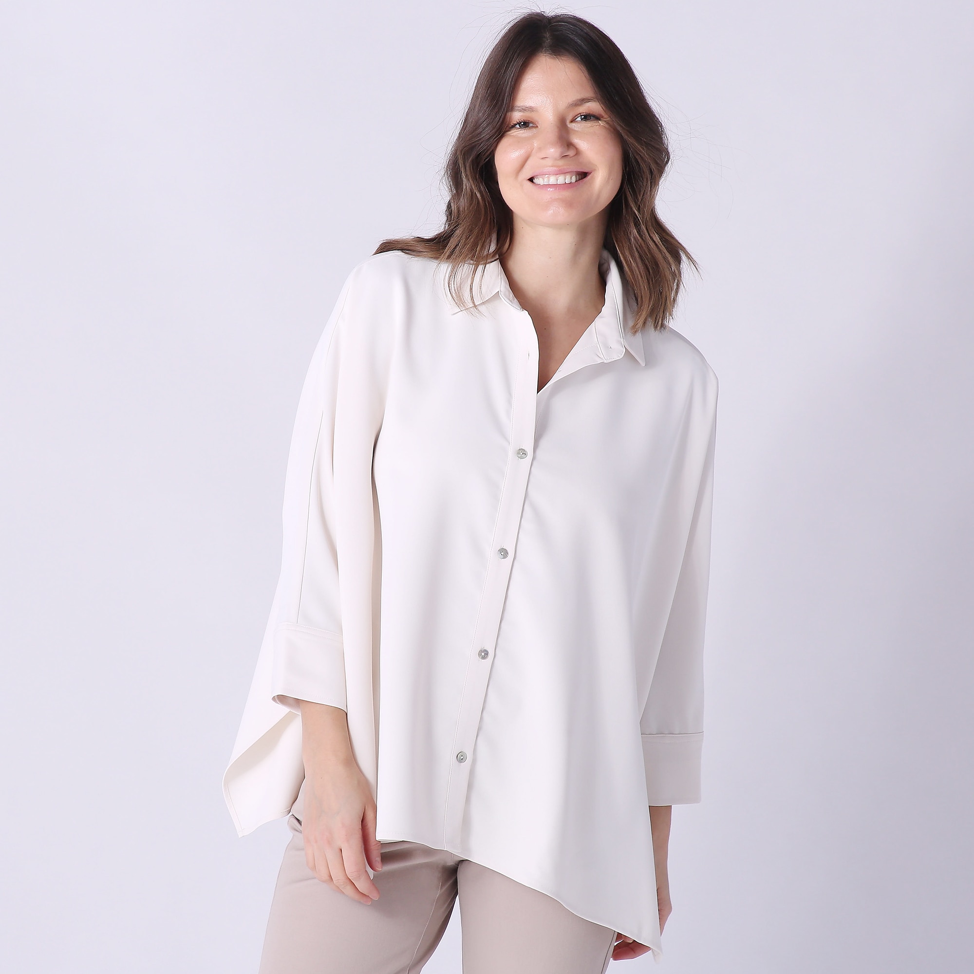 Wynne Layers Drapey Twill Unstructured Shirt