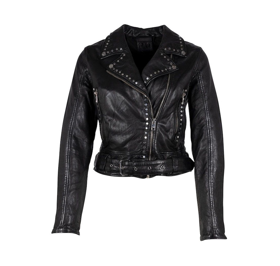 Image 247369_BLK.jpg, Product 247-369 / Price $359.99, Mauritius Maryn Studded Leather Moto Jacket from Mauritius on TSC.ca's Fashion department