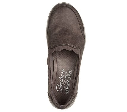 Skechers Microleather And Collar Knit Loafer Slip-On With Air Cooled Memory  Foam