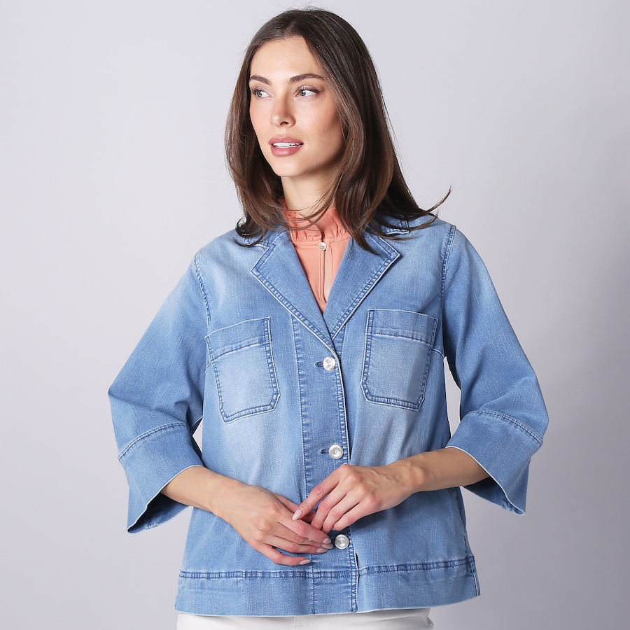 Image 247384_LTIN.jpg, Product 247-384 / Price $39.33, Wynne Denim Pleated Back Denim Jacket from Wynnelayers on TSC.ca's Fashion department