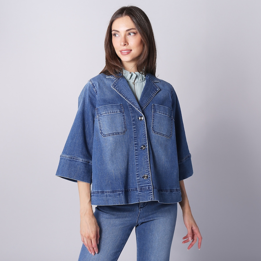 Image 247384_MEDIN.jpg, Product 247-384 / Price $39.33, Wynne Denim Pleated Back Denim Jacket from Wynnelayers on TSC.ca's Fashion department