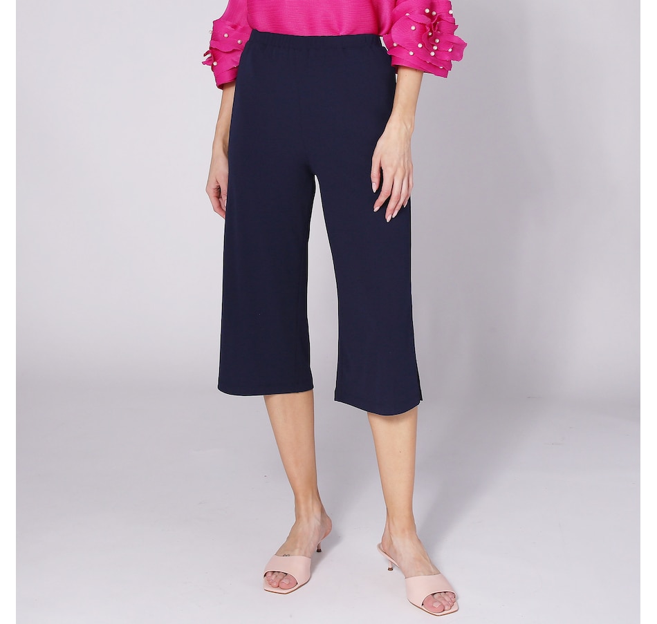 Image 247394_NVY.jpg, Product 247-394 / Price $39.88, Red Coral Split Hem Pull-On Capri from Red Coral Fashions on TSC.ca's Fashion department