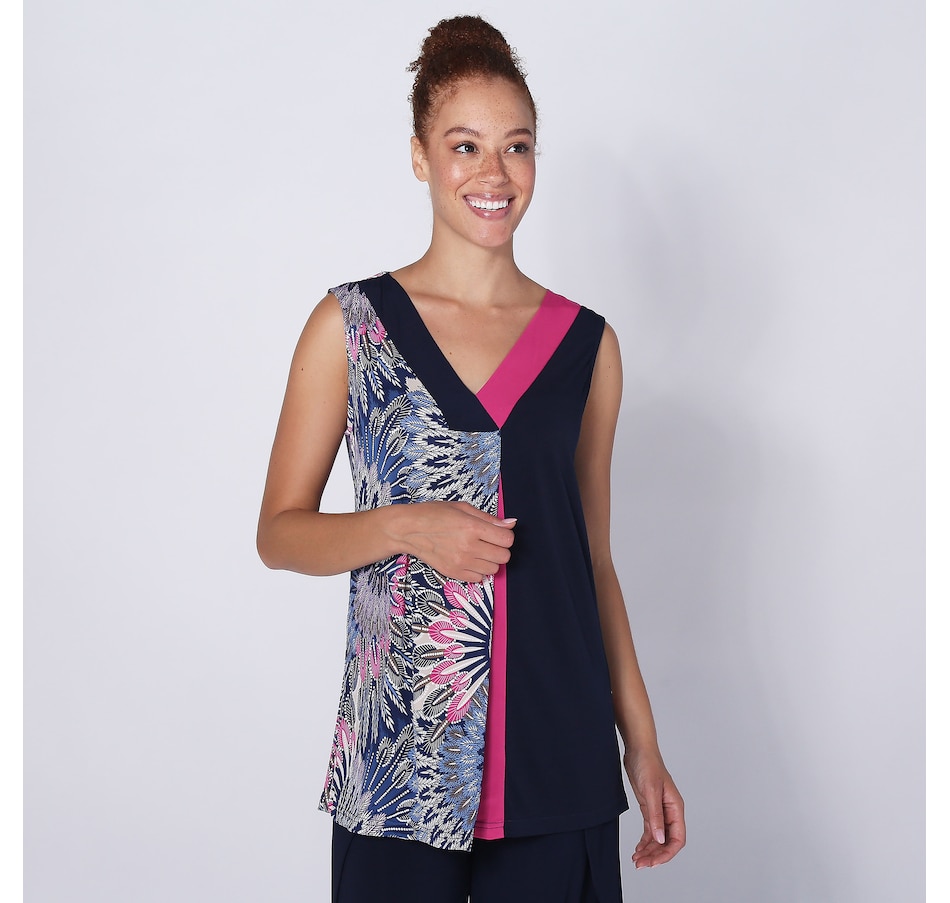 Image 247425_PNK.jpg, Product 247-425 / Price $44.88, Red Coral Colour Block V-Neck Tank from Red Coral Fashions on TSC.ca's Fashion department