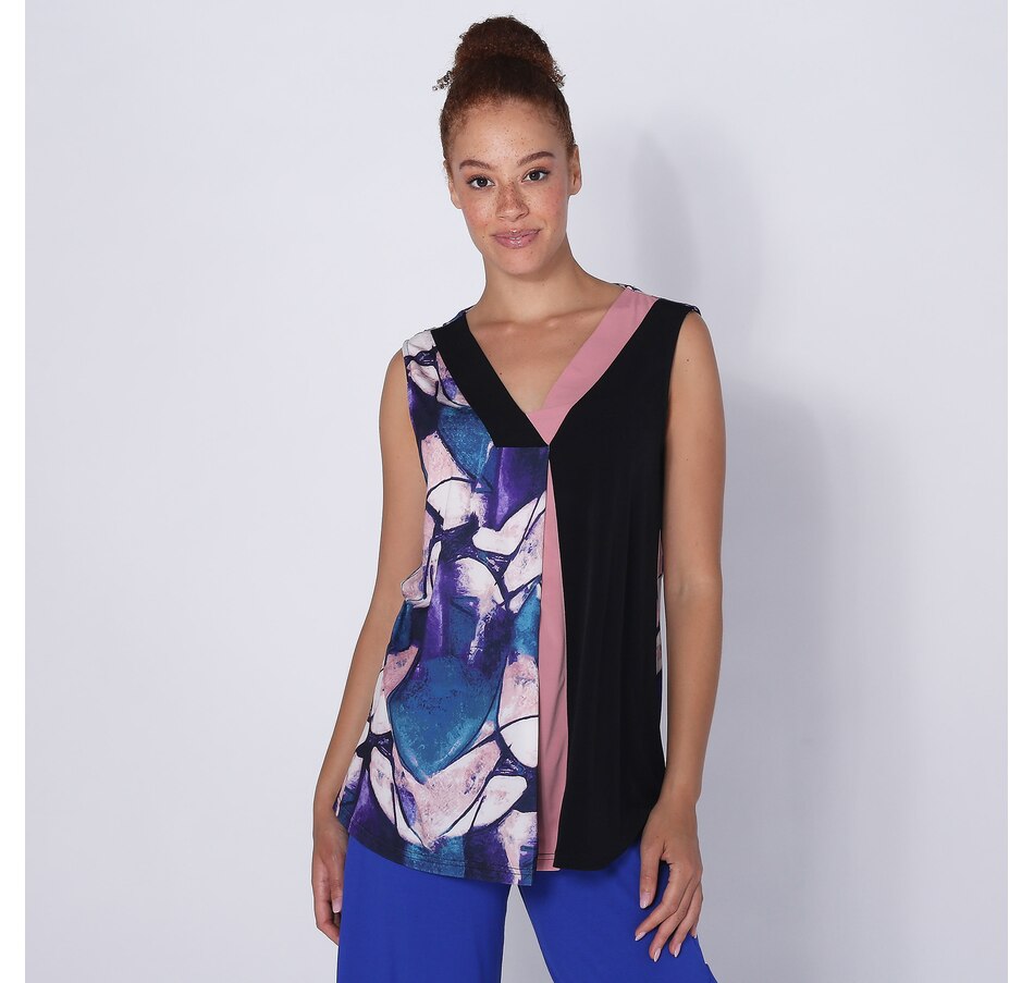 Image 247425_PUR.jpg, Product 247-425 / Price $44.88, Red Coral Colour Block V-Neck Tank from Red Coral Fashions on TSC.ca's Fashion department