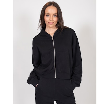 Brunette The Label Waffle Knit Zip Middle Sister Hoodie