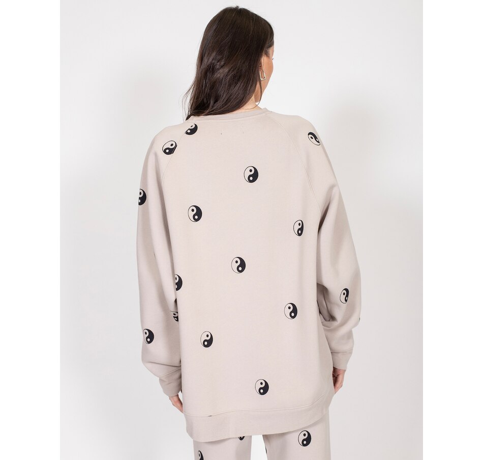 Image 247468_ALTMORE1.jpg, Product 247-468 / Price $69.88, Brunette The Label All Over Yin Yan Not Your Boyfriend's Crew Sweater from Brunette The Label on TSC.ca's Fashion department