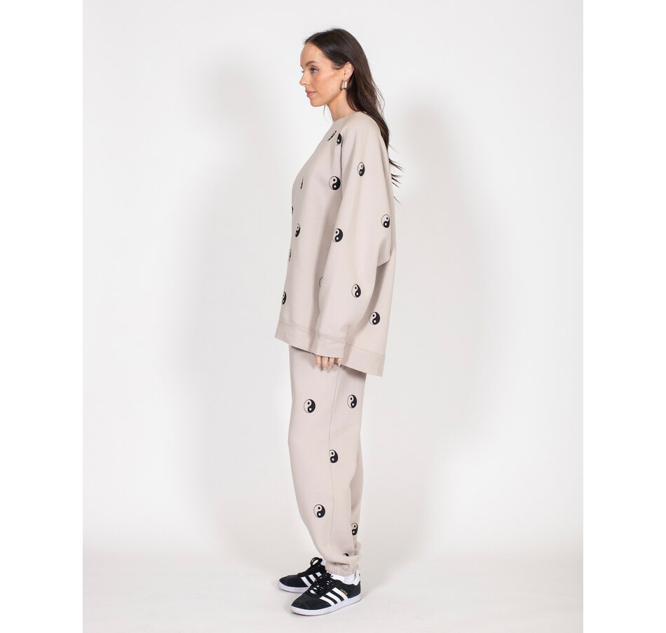 Image 247468_ALTMORE2.jpg, Product 247-468 / Price $69.88, Brunette The Label All Over Yin Yan Not Your Boyfriend's Crew Sweater from Brunette The Label on TSC.ca's Fashion department