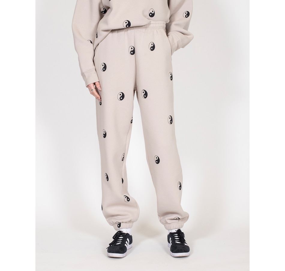 Image 247469_OYBK.jpg, Product 247-469 / Price $39.33, Brunette The Label All Over Yin Yang Oversized Jogger from Brunette The Label on TSC.ca's Fashion department