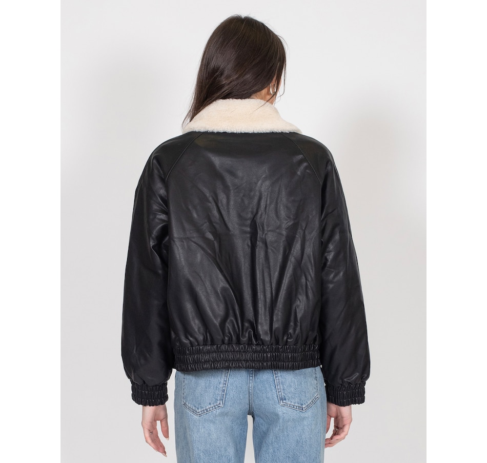 Image 247470_ALTMORE2.jpg, Product 247-470 / Price $104.88, Brunette The Label Amelia Vegan Leather Bomber With Faux Sherling from Brunette The Label on TSC.ca's Fashion department