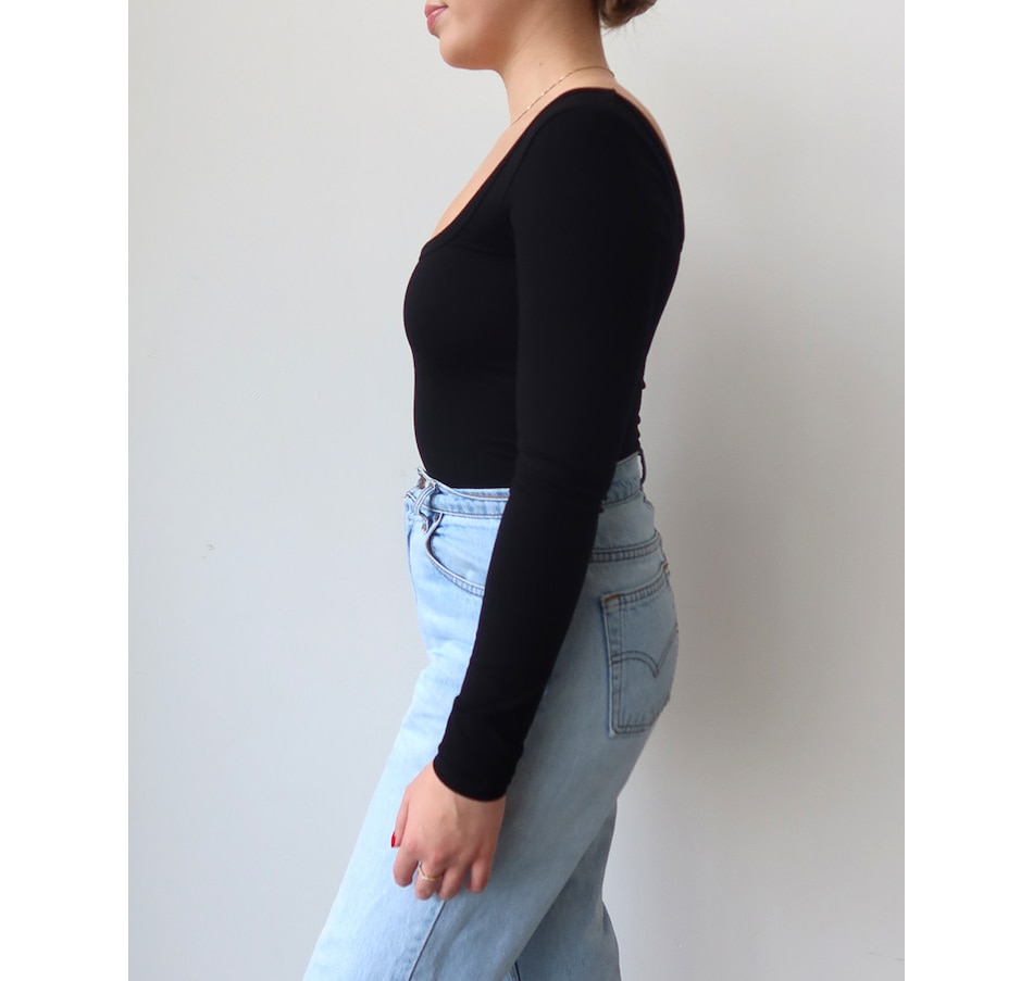 Image 247472_ALTMORE1.jpg, Product 247-472 / Price $65.00, Brunette The Label Long Sleeve Square Neck Bodysuit from Brunette The Label on TSC.ca's Fashion department