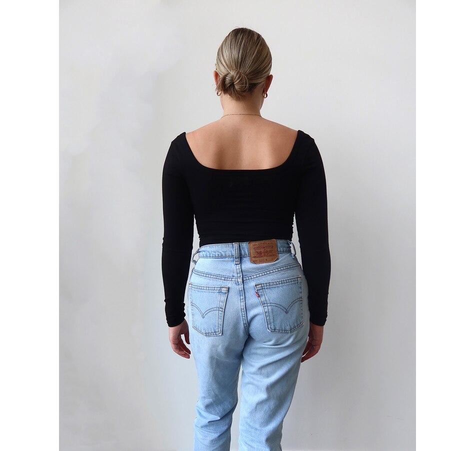 Image 247472_ALTMORE2.jpg, Product 247-472 / Price $65.00, Brunette The Label Long Sleeve Square Neck Bodysuit from Brunette The Label on TSC.ca's Fashion department