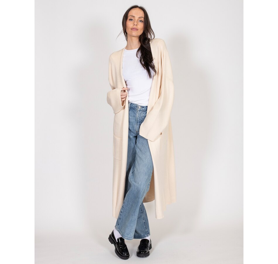 Image 247480_CRM.jpg, Product 247-480 / Price $67.33, Brunette The Label Matilda Rib Knit Oversized Longline Cardi from Brunette The Label on TSC.ca's Fashion department