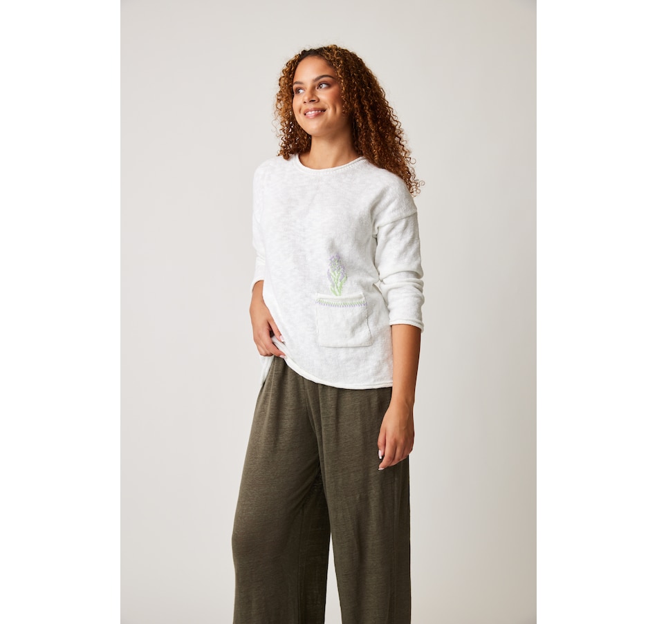 Clothing & Shoes - Tops - Sweaters & Cardigans - Pullovers - Parkhurst  Cotton Country Field Flowers Lightweight Pullover - Online Shopping for  Canadians