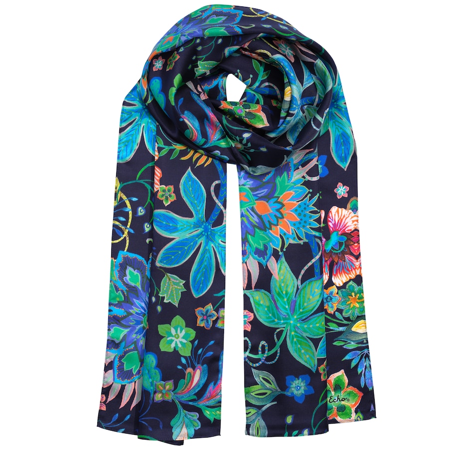 Clothing & Shoes - Accessories - Scarves, Throw & Wraps - Echo Fantastical Floral  Silk Oblong Scarf - Online Shopping for Canadians