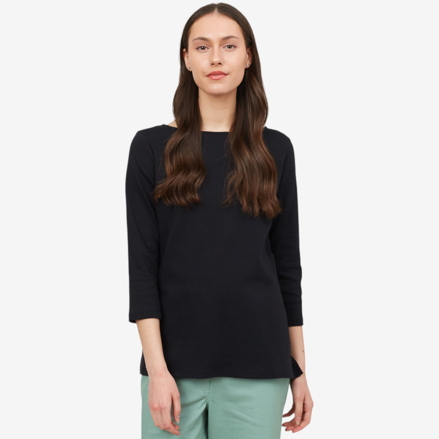 Isaac Mizrahi Essentials 3/4 Sleeve Boatneck Pima Top - TSC.ca