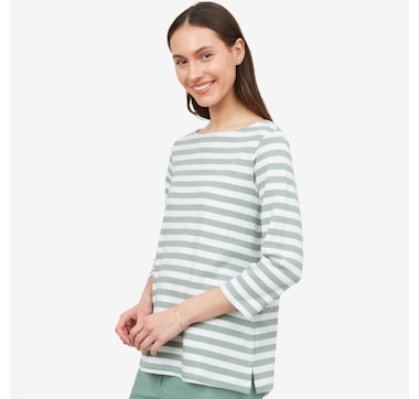 Isaac Mizrahi Essentials 3/4 Sleeve Boatneck Pima Top