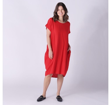 M Made In Italy Drop Shoulder Dress With Pockets