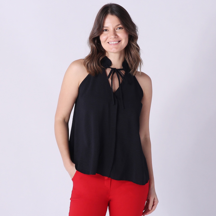 Image 247636_BLK.jpg, Product 247-636 / Price $23.33, M Made In Italy Sleeveless Tie Collar Top from M Made in Italy on TSC.ca's Fashion department