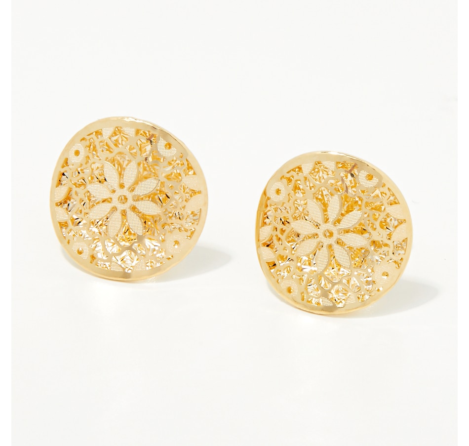 Image 248158.jpg, Product 248-158 / Price $379.99, Stefano Oro 14K Yellow Gold Flower Ricami Stud Earrings from Stefano Oro on TSC.ca's Jewellery department