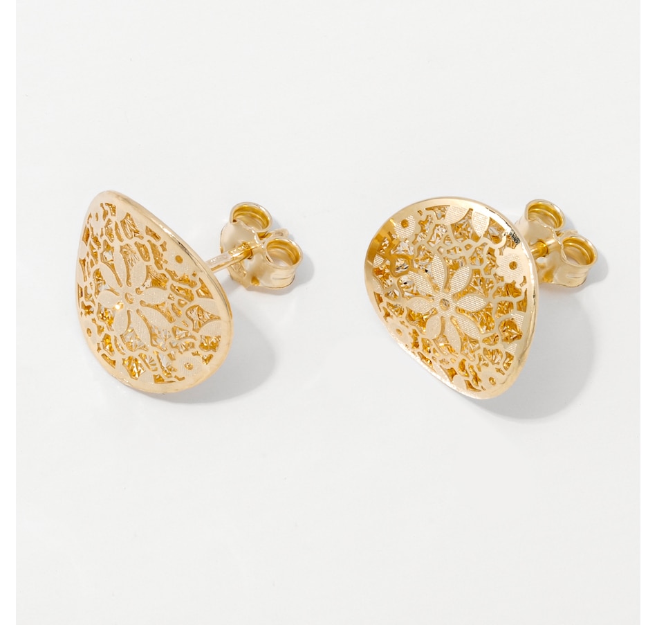 Image 248158_ALTMORE1.jpg, Product 248-158 / Price $379.99, Stefano Oro 14K Yellow Gold Flower Ricami Stud Earrings from Stefano Oro on TSC.ca's Jewellery department