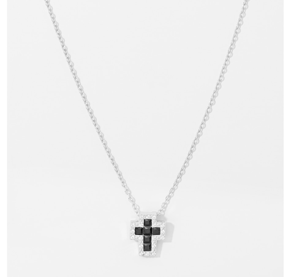 Image 248170_BKWHT.jpg, Product 248-170 / Price $99.99, AMEN Sterling Silver Zirconia Cross Pendant Necklace from Amen on TSC.ca's Jewellery department