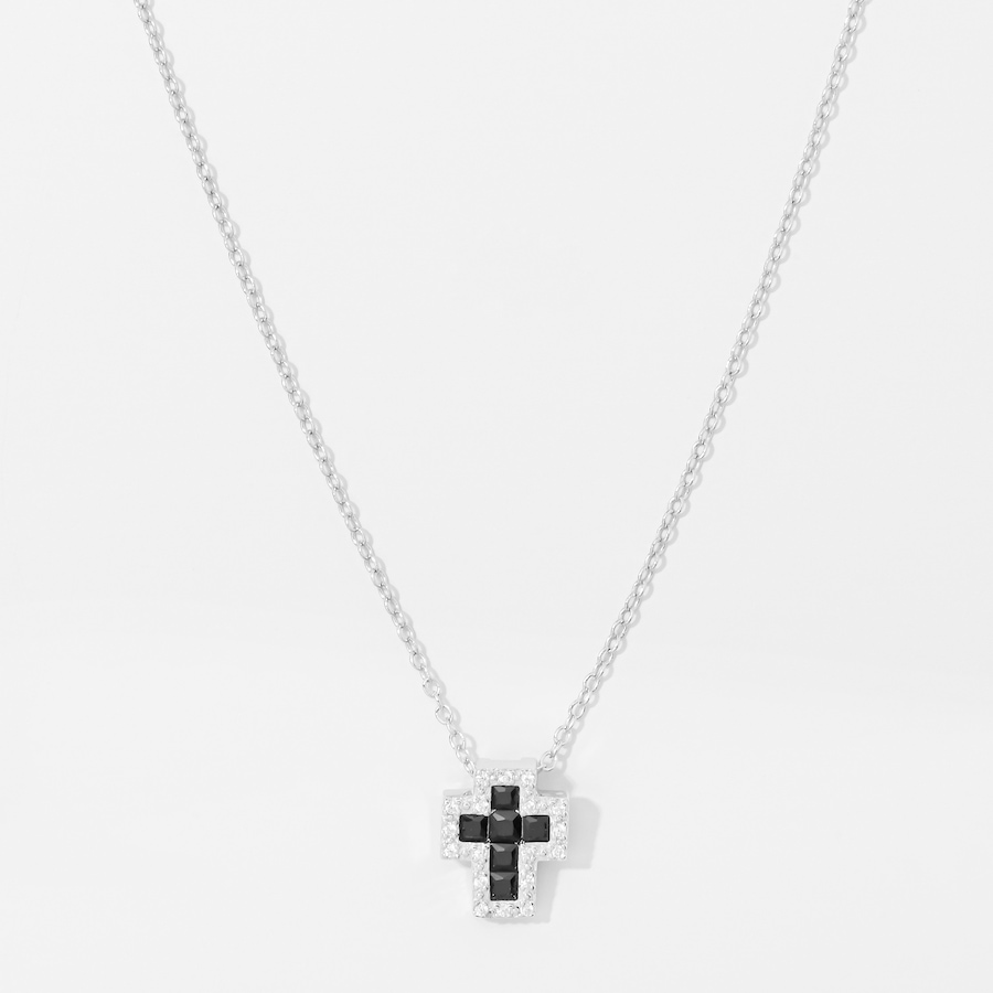 Image 248170_BKWHT.jpg, Product 248-170 / Price $99.99, AMEN Sterling Silver Zirconia Cross Pendant Necklace from Amen on TSC.ca's Jewellery department