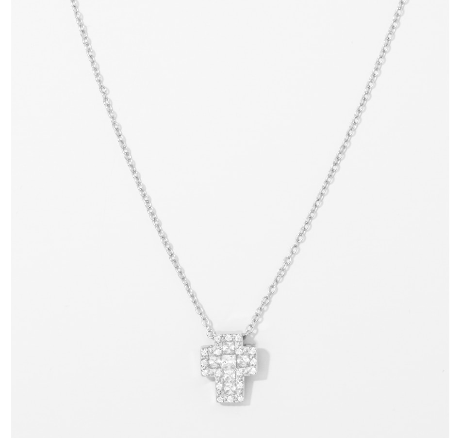 Image 248170_WHT.jpg, Product 248-170 / Price $99.99, AMEN Sterling Silver Zirconia Cross Pendant Necklace from Amen on TSC.ca's Jewellery department