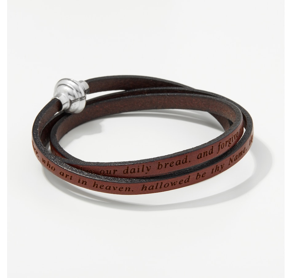 Image 248175_BRN.jpg, Product 248-175 / Price $109.99, AMEN Engraved Leather Prayer Bracelet from Amen on TSC.ca's Jewellery department