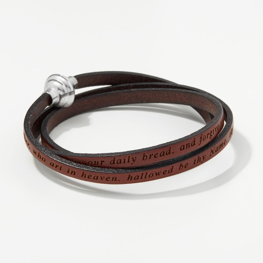 Image 248175_BRN.jpg, Product 248-175 / Price $109.99, AMEN Engraved Leather Prayer Bracelet from Amen on TSC.ca's Jewellery department