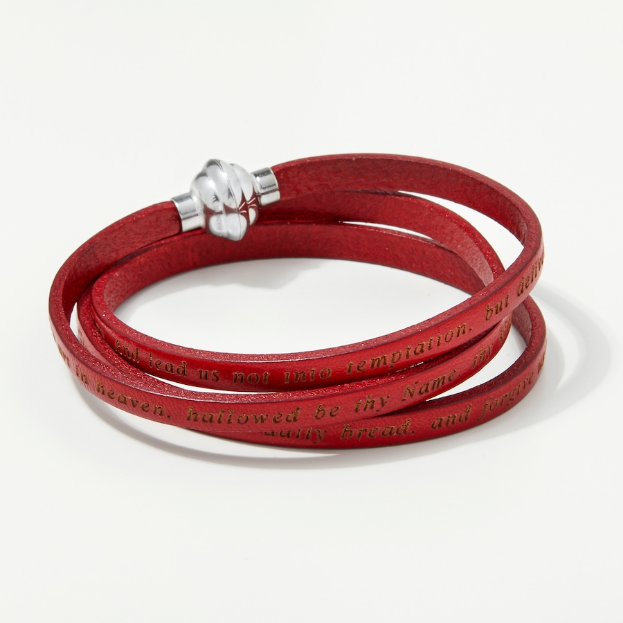 Image 248175_RED.jpg, Product 248-175 / Price $109.99, AMEN Engraved Leather Prayer Bracelet from Amen on TSC.ca's Jewellery department