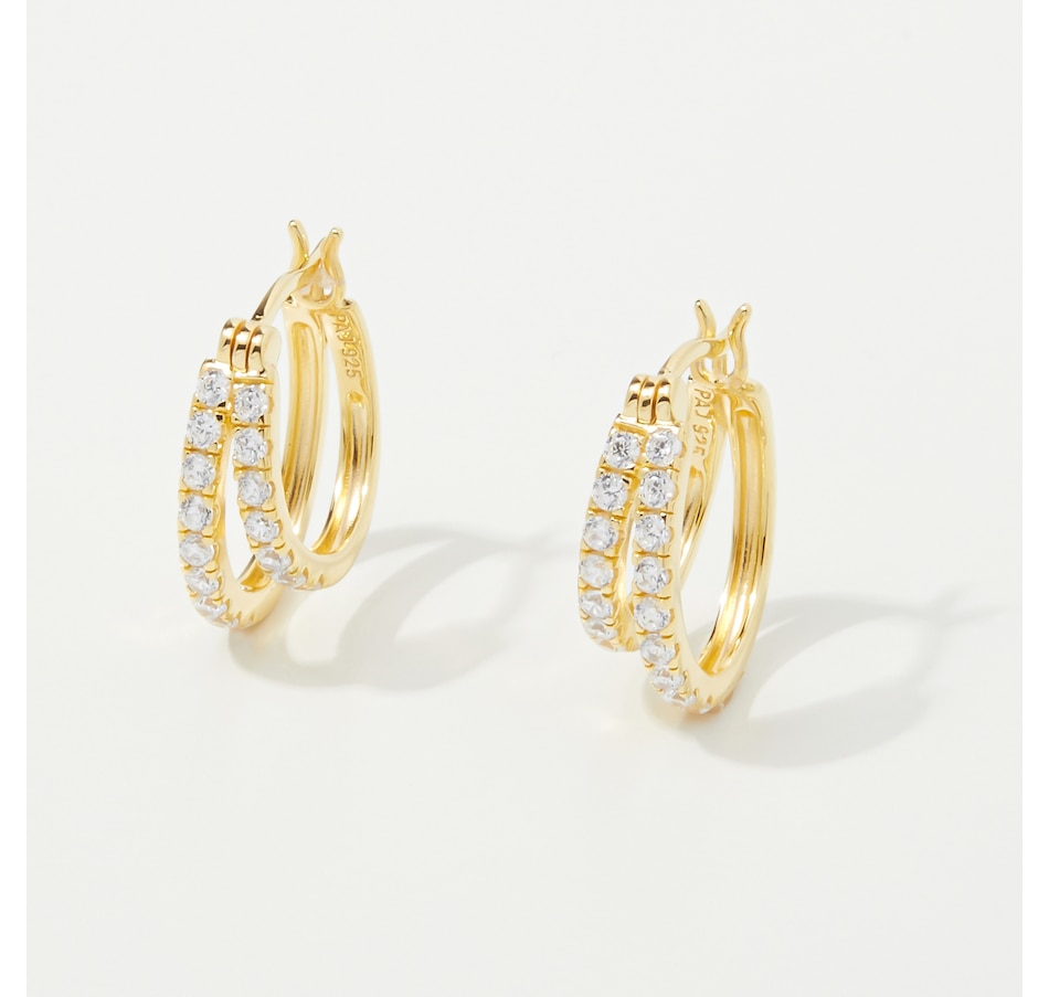 Image 248196_YGP.jpg, Product 248-196 / Price $79.99, Diamonelle Sterling Silver Diamonelle Split Hoop Earrings from Diamonelle on TSC.ca's Jewellery department