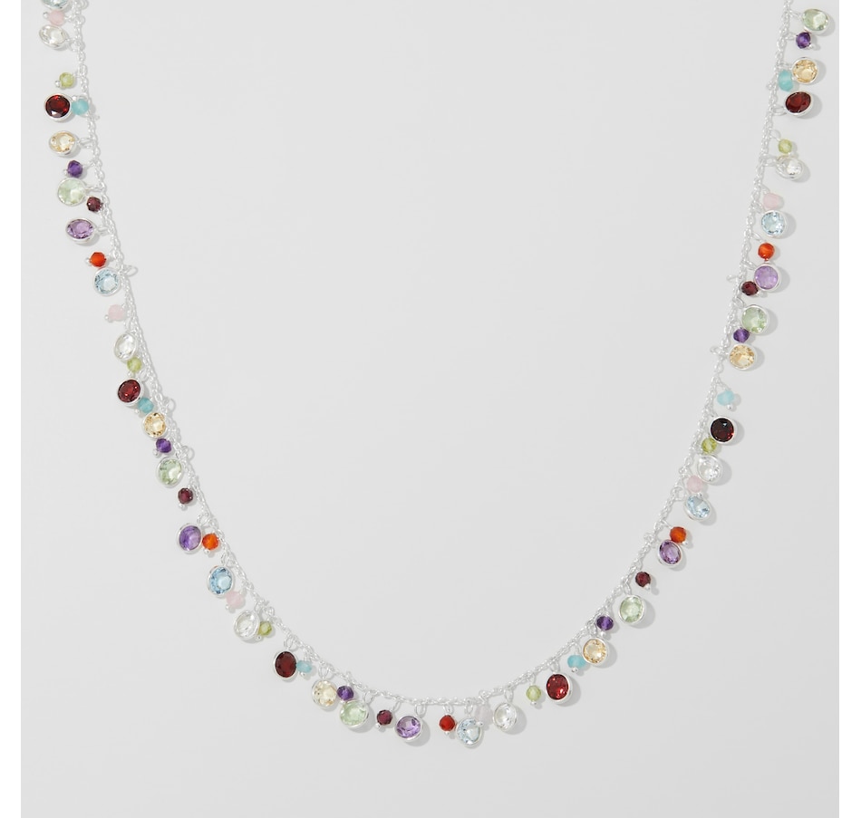 Image 248215.jpg, Product 248-215 / Price $499.99, Samuel B Collection Sterling Silver Multi Stone Round Charm Necklace from Samuel B. Collection on TSC.ca's Jewellery department
