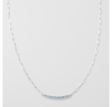Product 248-219 / Price $249.99 ,  Samuel B Collection Sterling Silver Blue Topaz Link Necklace