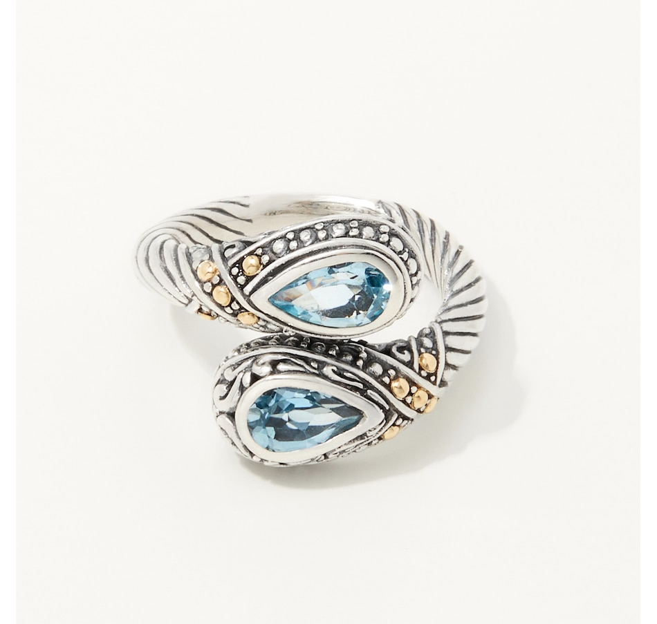 Image 248225_BTP.jpg, Product 248-225 / Price $249.99, Samuel B Collection Sterling Silver 18K Bypass Pear Ring from Samuel B. Collection on TSC.ca's Jewellery department