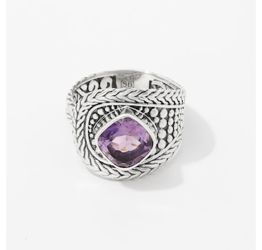 Product 248-230 / Price $99.88 , Samuel B Collection Sterling Silver Cushion Ring Choice of: Citrine, Blue Topaz or 