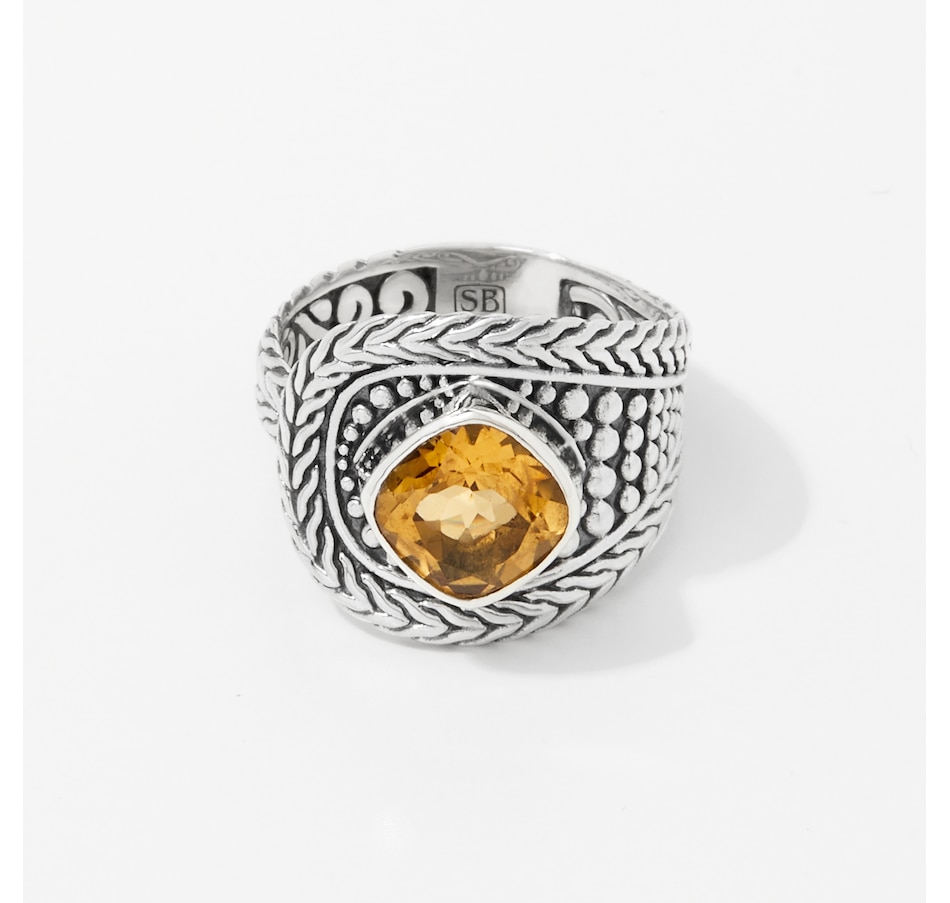 Image 248230_CIT.jpg, Product 248-230 / Price $49.33, Samuel B Collection Sterling Silver Cushion Ring Choice of: Citrine, Blue Topaz or from Samuel B. Collection on TSC.ca's Jewellery department
