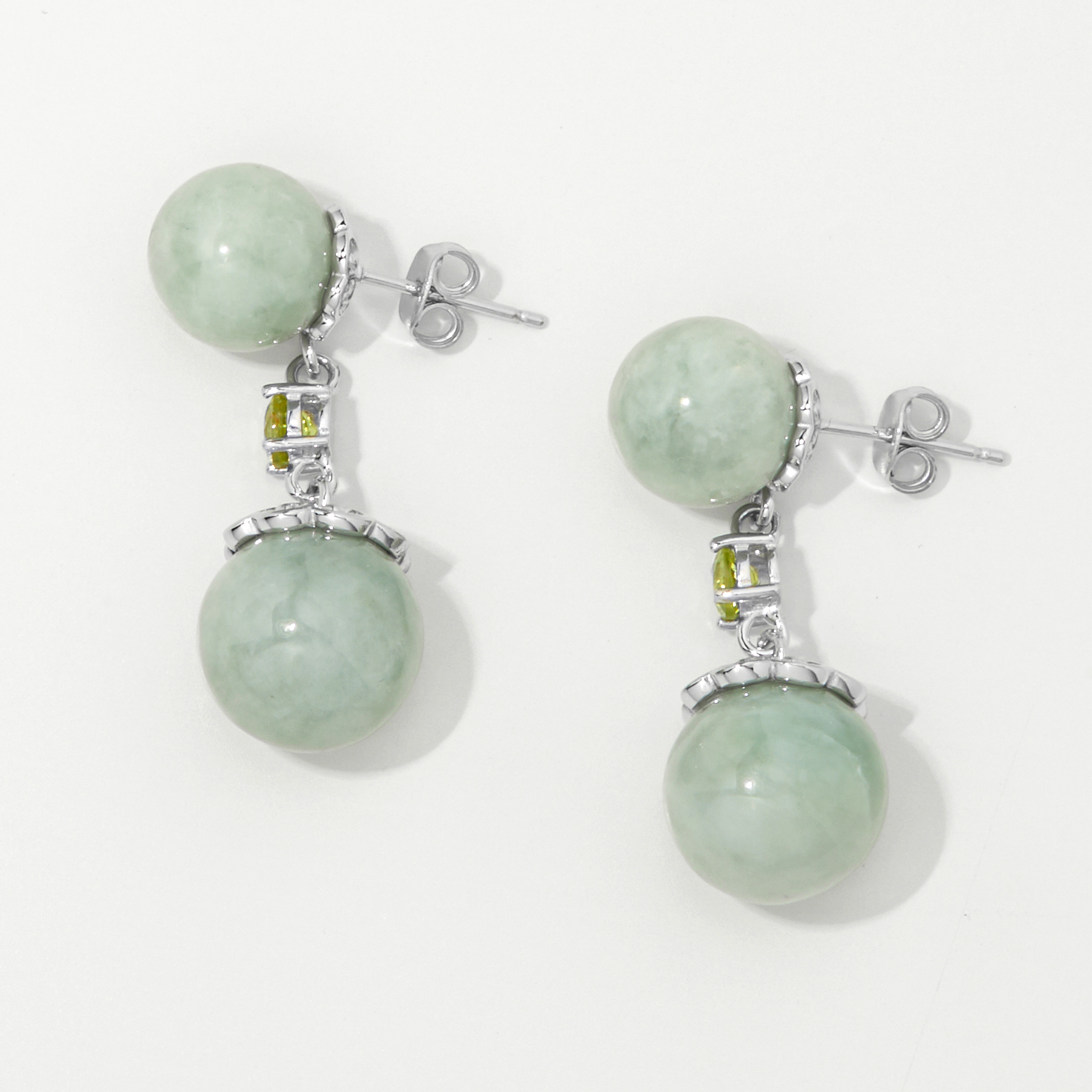 Orecchini Drop Giada Verde Naturale – Argento 925, Fatti A Mano UK, Con Busta Regalo
