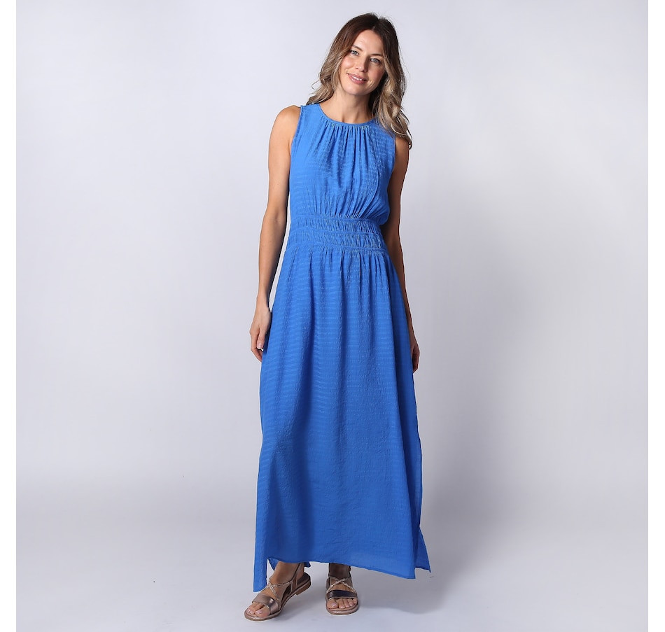 Image 248357_BLU.jpg, Product 248-357 / Price $44.33, Compañía Fantástica Textured Crepe Smock Waist Long Dress from Compania Fantastica on TSC.ca's Fashion department