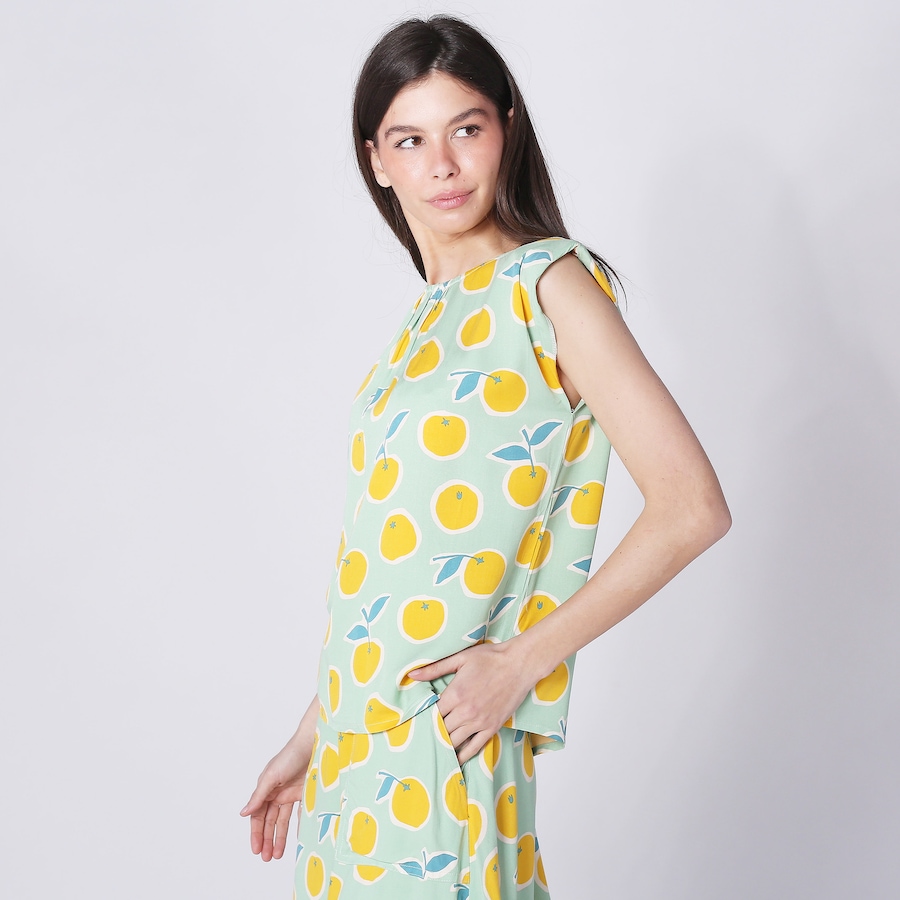 Image 248369_LEMPT.jpg, Product 248-369 / Price $29.33, Compañía Fantástica Sleeveless Top with Soft Pleat Neckline from Compania Fantastica on TSC.ca's Fashion department
