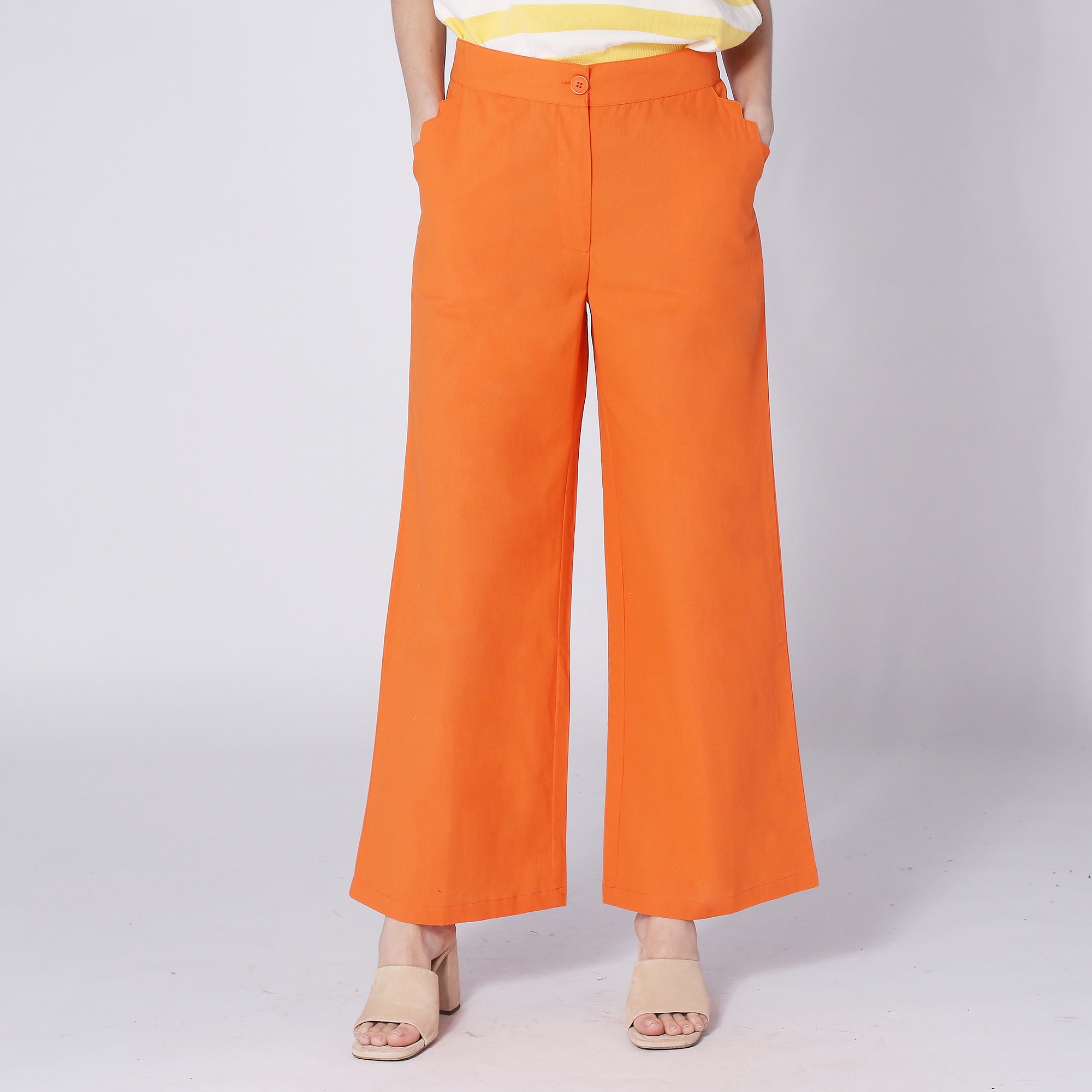 Compañía Fantástica Wide Leg Pant with Scalloped Trim Pockets