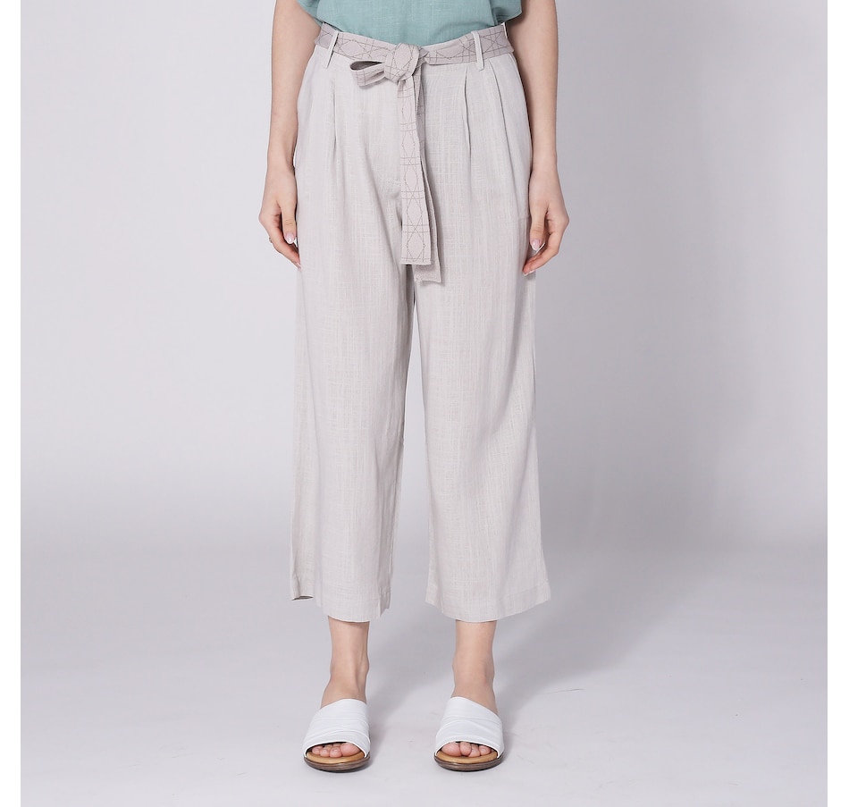 Image 248395_ICE.jpg, Product 248-395 / Price $55.33, Aggel Knitwear Linen Blend Pant With Knitted Details from Aggel on TSC.ca's Fashion department