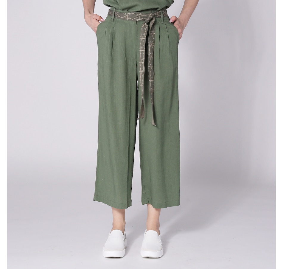 Image 248395_KHA.jpg, Product 248-395 / Price $55.33, Aggel Knitwear Linen Blend Pant With Knitted Details from Aggel on TSC.ca's Fashion department
