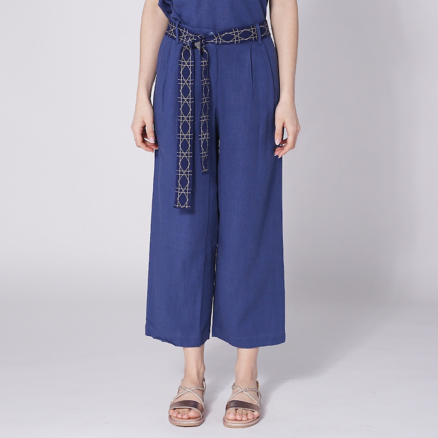 Image 248395_NVY.jpg, Product 248-395 / Price $55.33, Aggel Knitwear Linen Blend Pant With Knitted Details from Aggel on TSC.ca's Fashion department