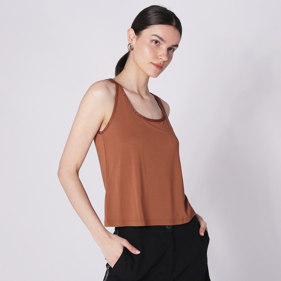 Image 248398_TRRC.jpg, Product 248-398 / Price $12.33, Aggel Knitwear Jersey Sleeveless Top With Knitted Details from Aggel on TSC.ca's Fashion department